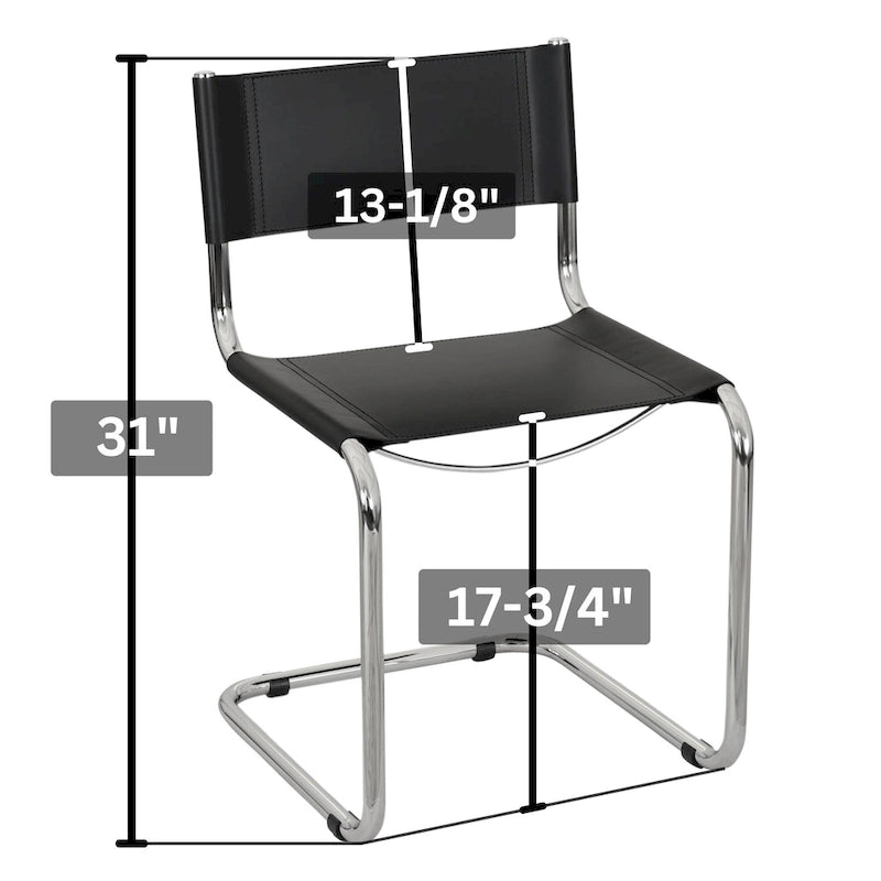 Breuer Chair Company Mart Stam Cantilever Side Chair w/ Chrome Frame (Various Bonded Leather Colors)