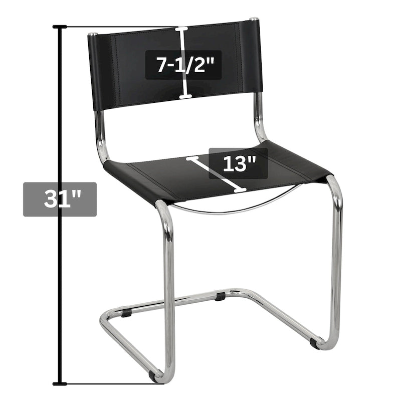 Breuer Chair Company Mart Stam Cantilever Side Chair w/ Chrome Frame (Various Bonded Leather Colors)