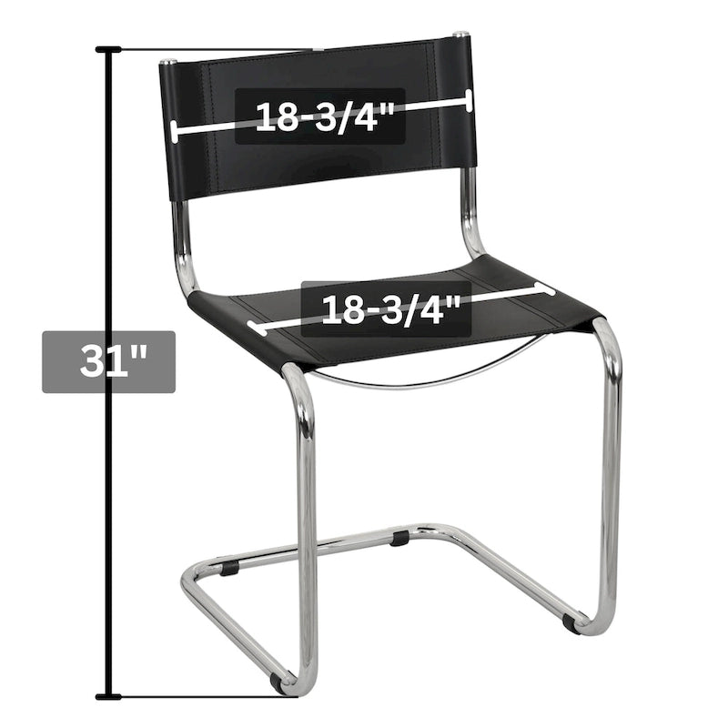Breuer Chair Company Mart Stam Cantilever Side Chair w/ Chrome Frame (Various Bonded Leather Colors)