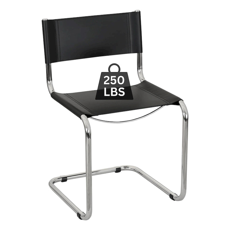 Breuer Chair Company Mart Stam Cantilever Side Chair w/ Chrome Frame (Various Bonded Leather Colors)