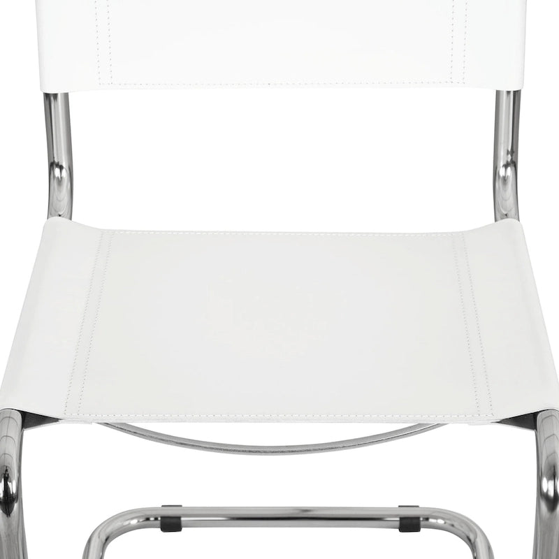 Breuer Chair Company Mart Stam Cantilever Side Chair w/ Chrome Frame (Various Bonded Leather Colors)