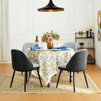 Glitzhome Modern Set of 2/4 PU Leather Mixed Fabric Dining Side Chairs with Metal Legs