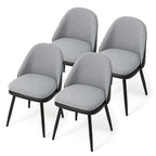 Glitzhome Modern Set of 2/4 PU Leather Mixed Fabric Dining Side Chairs with Metal Legs