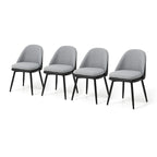 Glitzhome Modern Set of 2/4 PU Leather Mixed Fabric Dining Side Chairs with Metal Legs