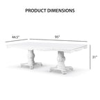 Furniture of America Eugene Traditional Solid Wood 9-Piece Expandable Dining Table Set