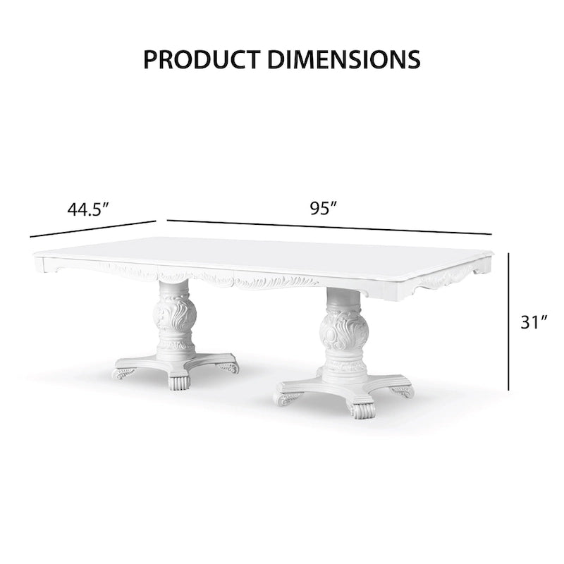 Furniture of America Eugene Traditional Solid Wood 9-Piece Expandable Dining Table Set