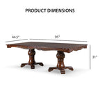 Furniture of America Eugene Traditional Solid Wood 9-Piece Expandable Dining Table Set