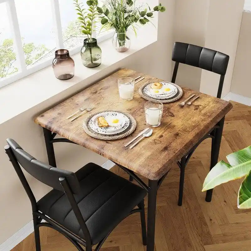 Upholstered dining table and chairs