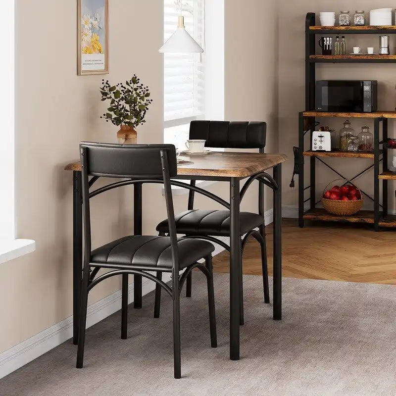 Upholstered dining table and chairs