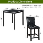 5-piece Wood Dining Counter Height Table and Chair Set