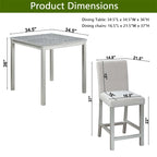 5-piece Wood Dining Counter Height Table and Chair Set
