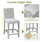 5-piece Wood Dining Counter Height Table and Chair Set