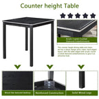 5-piece Wood Dining Counter Height Table and Chair Set