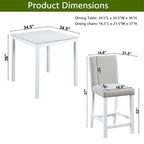 5-piece Wood Dining Counter Height Table and Chair Set