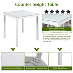 5-piece Wood Dining Counter Height Table and Chair Set