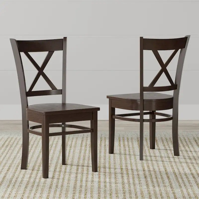 3-Piece Dining Set, 42 Round Drop-Leaf Table and Cross Back Chairs