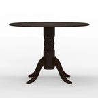 3-Piece Dining Set, 42 Round Drop-Leaf Table and Cross Back Chairs
