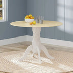 3-Piece Dining Set, 42 Round Drop-Leaf Table and Cross Back Chairs