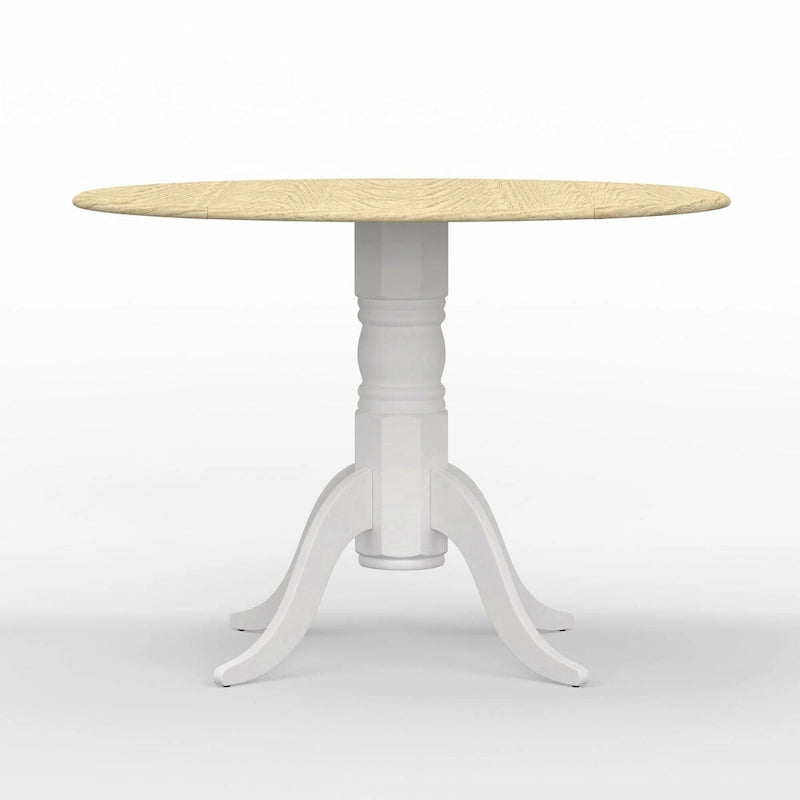 3-Piece Dining Set, 42 Round Drop-Leaf Table and Cross Back Chairs