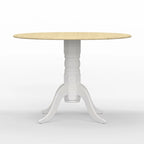 3-Piece Dining Set, 42 Round Drop-Leaf Table and Cross Back Chairs