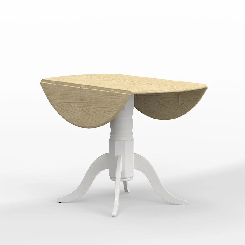 3-Piece Dining Set, 42 Round Drop-Leaf Table and Cross Back Chairs
