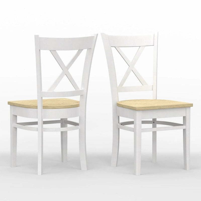 3-Piece Dining Set, 42 Round Drop-Leaf Table and Cross Back Chairs