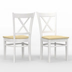 3-Piece Dining Set, 42 Round Drop-Leaf Table and Cross Back Chairs