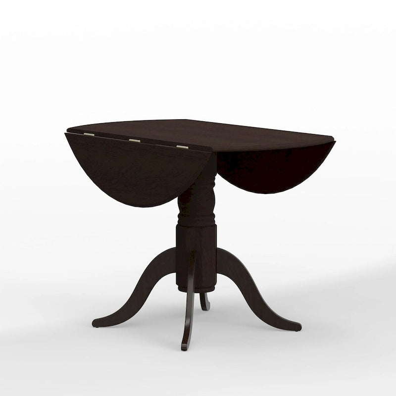 3-Piece Dining Set, 42 Round Drop-Leaf Table and Cross Back Chairs