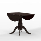 3-Piece Dining Set, 42 Round Drop-Leaf Table and Cross Back Chairs