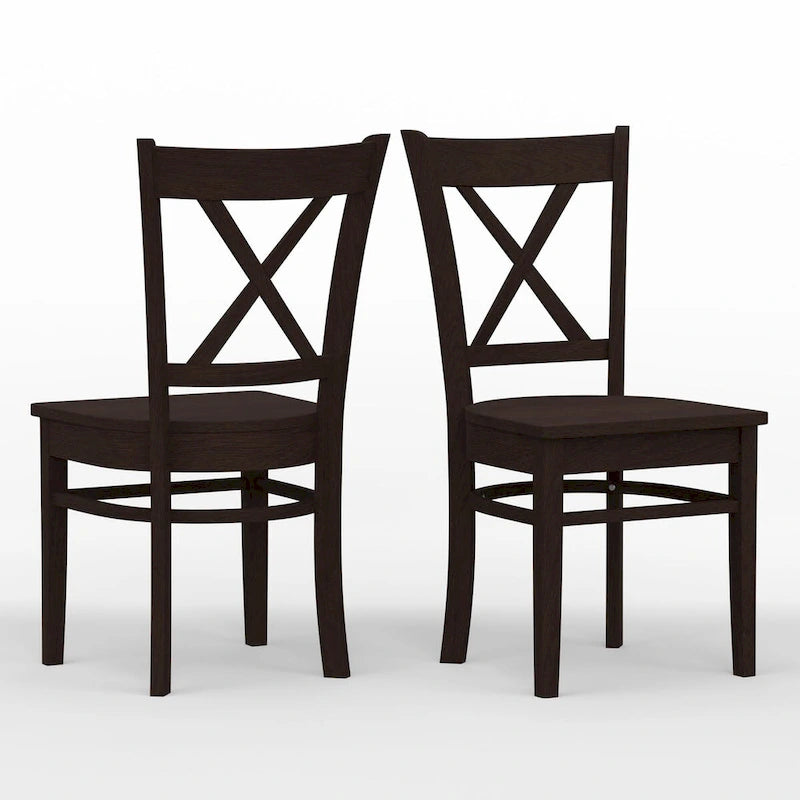 3-Piece Dining Set, 42 Round Drop-Leaf Table and Cross Back Chairs