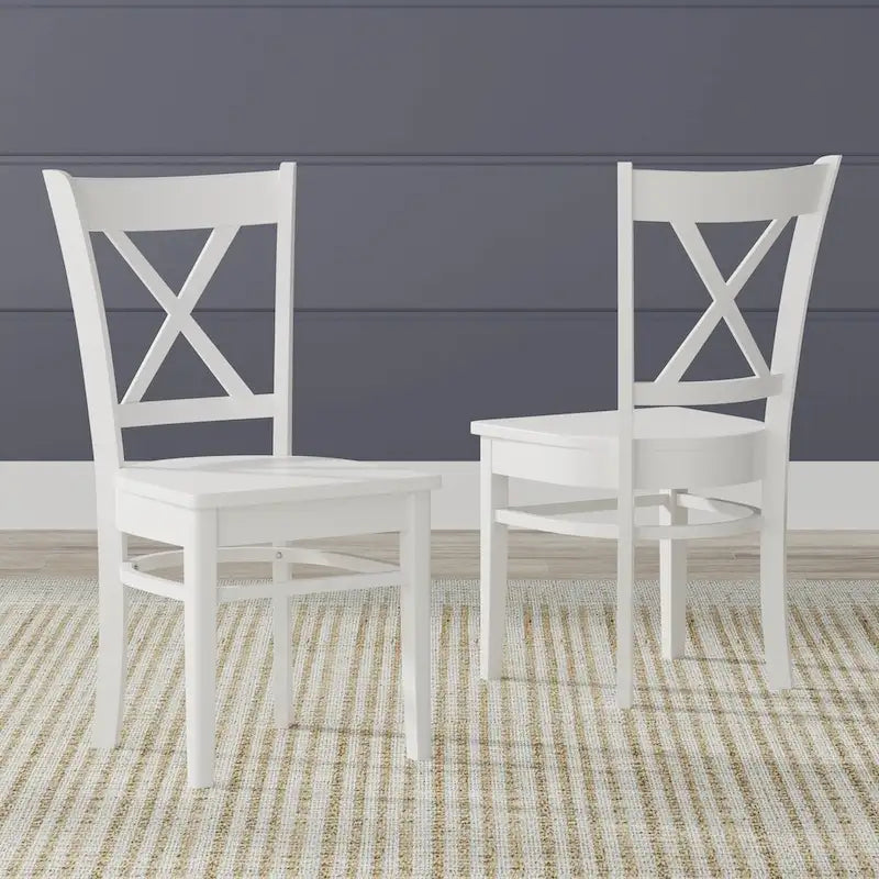3-Piece Dining Set, 42 Round Drop-Leaf Table and Cross Back Chairs