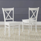 3-Piece Dining Set, 42 Round Drop-Leaf Table and Cross Back Chairs