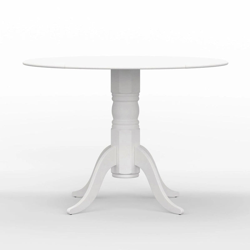 3-Piece Dining Set, 42 Round Drop-Leaf Table and Cross Back Chairs