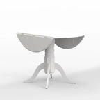 3-Piece Dining Set, 42 Round Drop-Leaf Table and Cross Back Chairs
