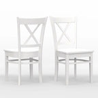 3-Piece Dining Set, 42 Round Drop-Leaf Table and Cross Back Chairs