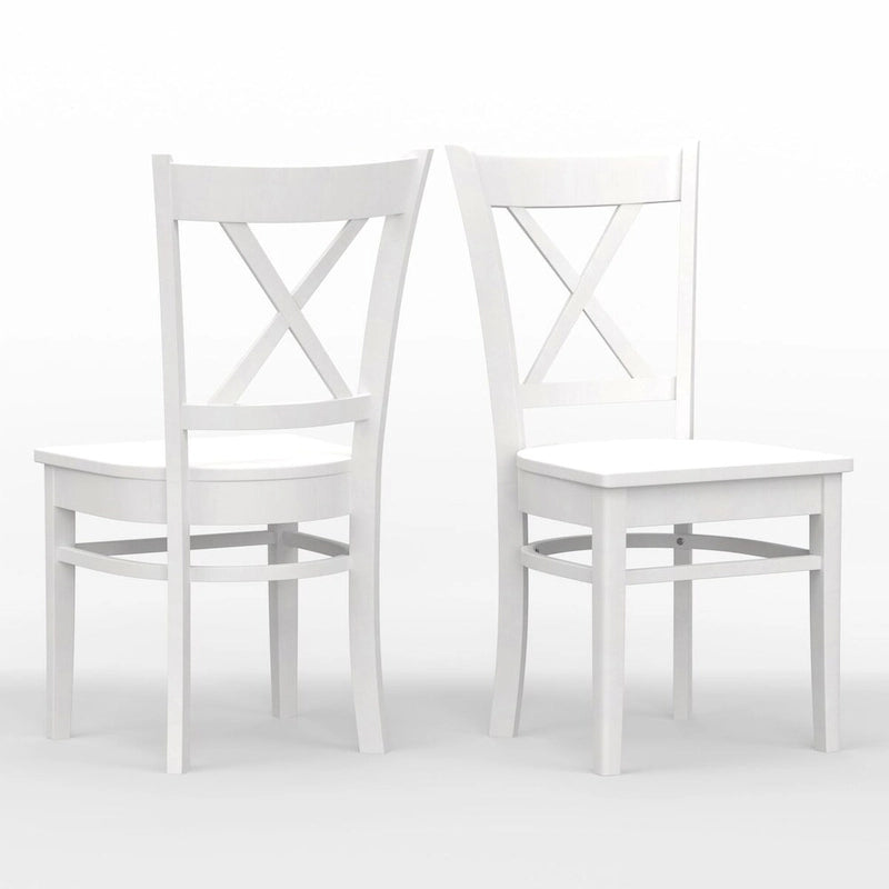 3-Piece Dining Set, 42 Round Drop-Leaf Table and Cross Back Chairs