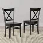 3-Piece Dining Set, 42 Round Drop-Leaf Table and Cross Back Chairs