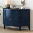 Curved Design Storage Cabinet with Adjustable Shelves and Drawer