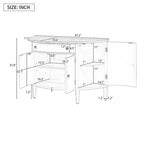 Curved Design Storage Cabinet with Adjustable Shelves and Drawer