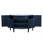Curved Design Storage Cabinet with Adjustable Shelves and Drawer