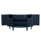 Curved Design Storage Cabinet with Adjustable Shelves and Drawer