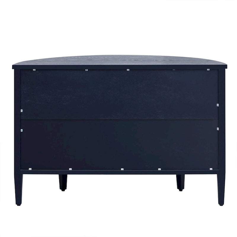 Curved Design Storage Cabinet with Adjustable Shelves and Drawer