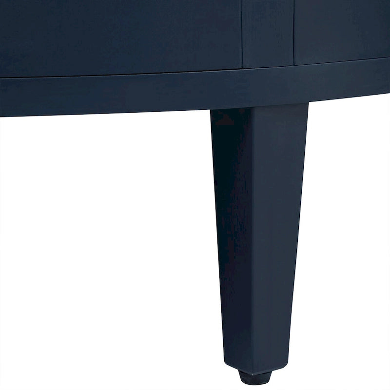 Curved Design Storage Cabinet with Adjustable Shelves and Drawer