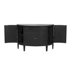 Curved Design Storage Cabinet with Adjustable Shelves and Drawer