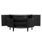 Curved Design Storage Cabinet with Adjustable Shelves and Drawer