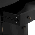 Curved Design Storage Cabinet with Adjustable Shelves and Drawer