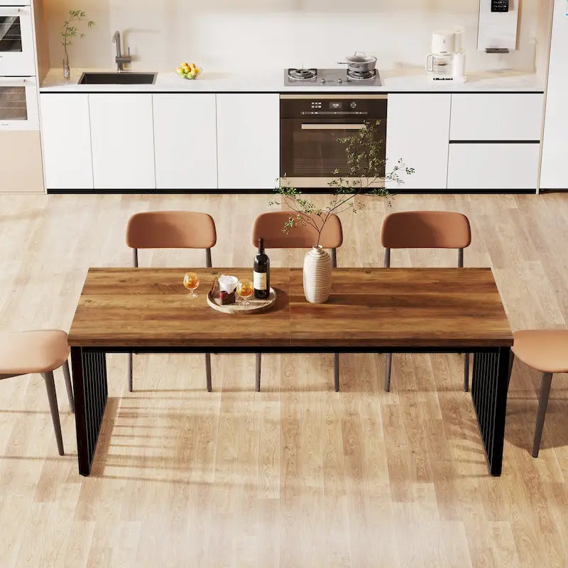 78.7 inches Diniong Table for 6-8 People, Wood Dinner Table for Dining Room