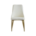 Modern Set of 2 Beige Upholstered Faux Leather High Back Chair For Dining Table