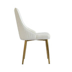 Modern Set of 2 Beige Upholstered Faux Leather High Back Chair For Dining Table