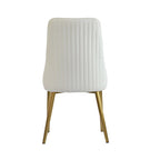 Modern Set of 2 Beige Upholstered Faux Leather High Back Chair For Dining Table